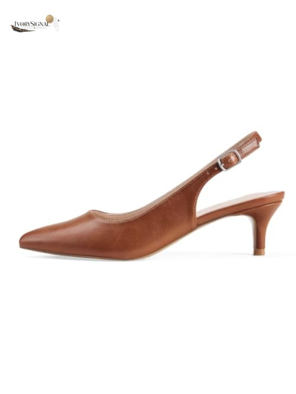 Women's Kitten Heels Slingback Pumps Closed Pointed Toe Low Heels Office